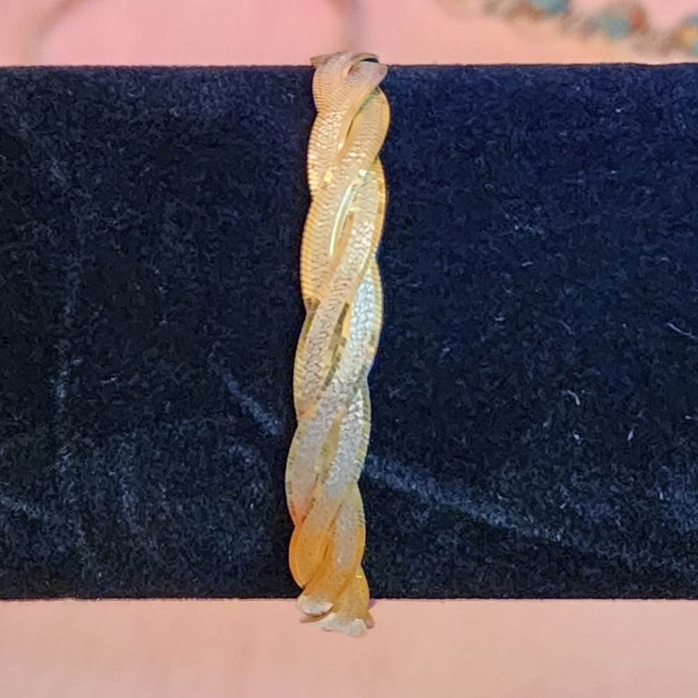 Italian Sterling and Gold Vermeil Vintage Bracelet - Picture 2 of 7